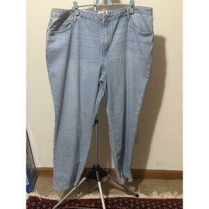Seven7 Loose Straight Light Blue Stretch Plus Size Jeans 5-Pocket Women